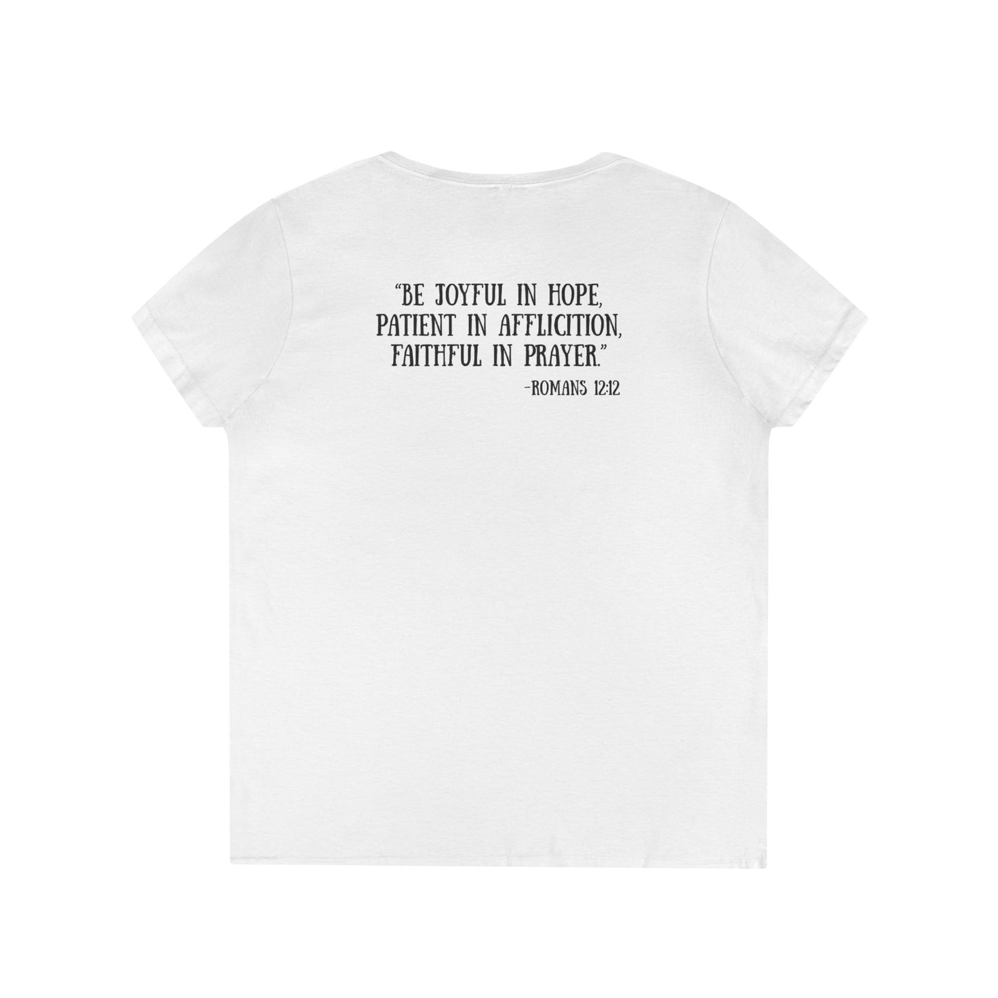 Romans 12:12 V‑Neck Tee