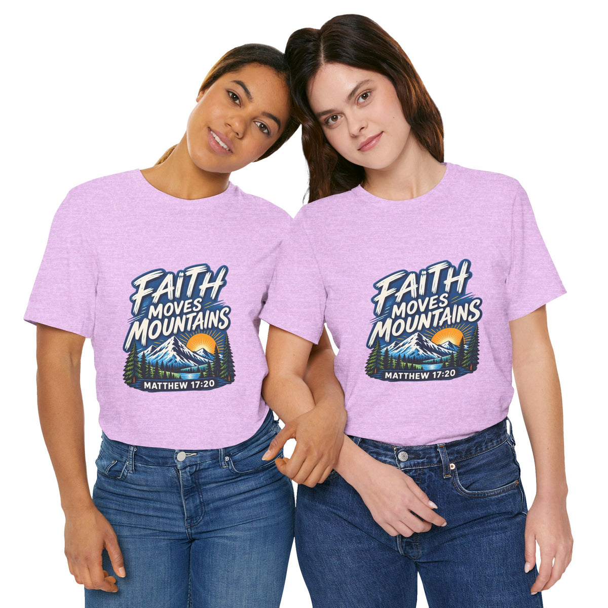 Faith Moves Mountains Matthew 17:20 Christian T-Shirt