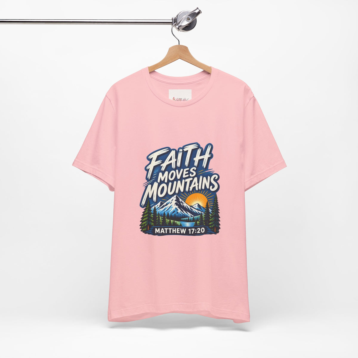 Faith Moves Mountains Matthew 17:20 Christian T-Shirt