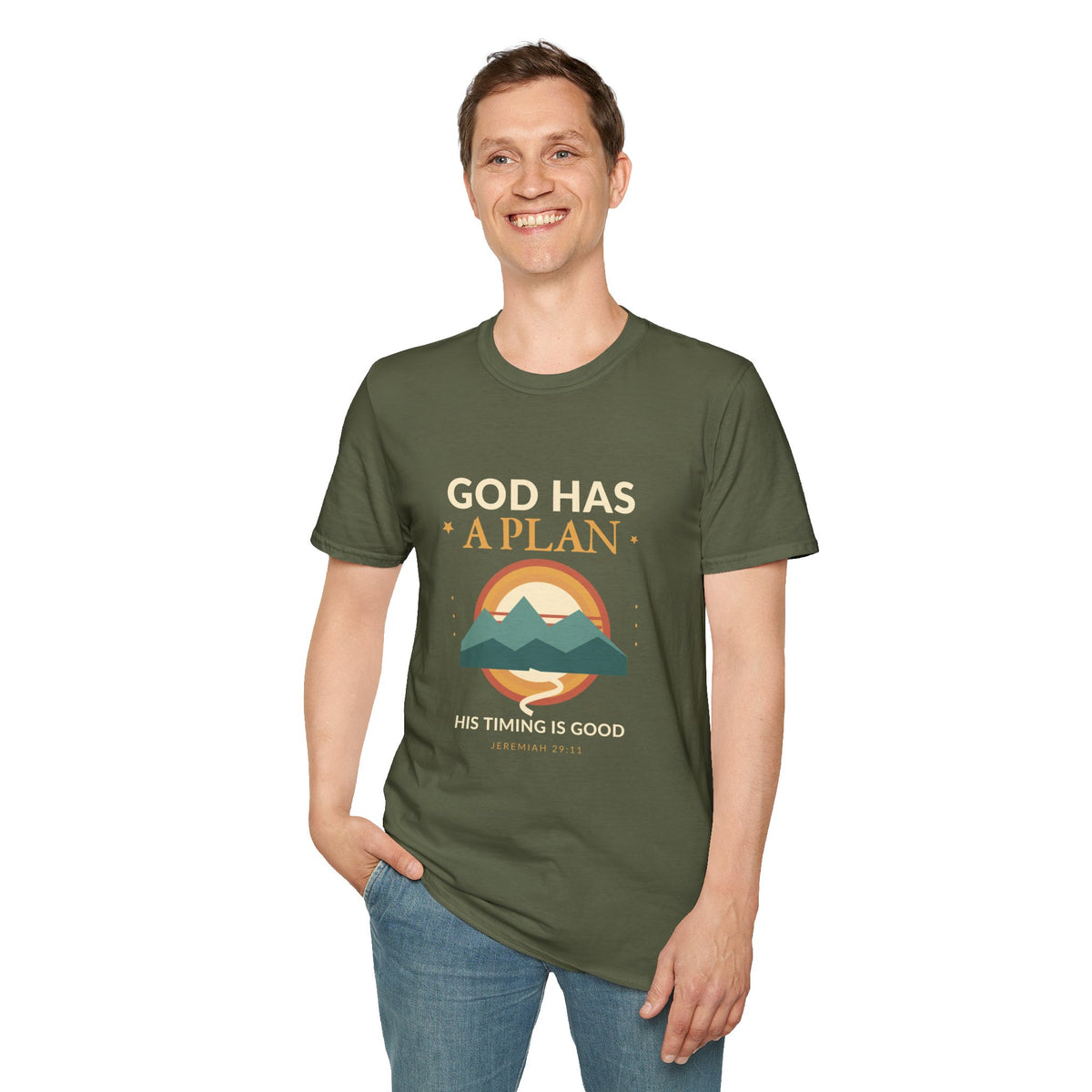 God Has a Plan Faith-Inspired Mountain T-Shirt