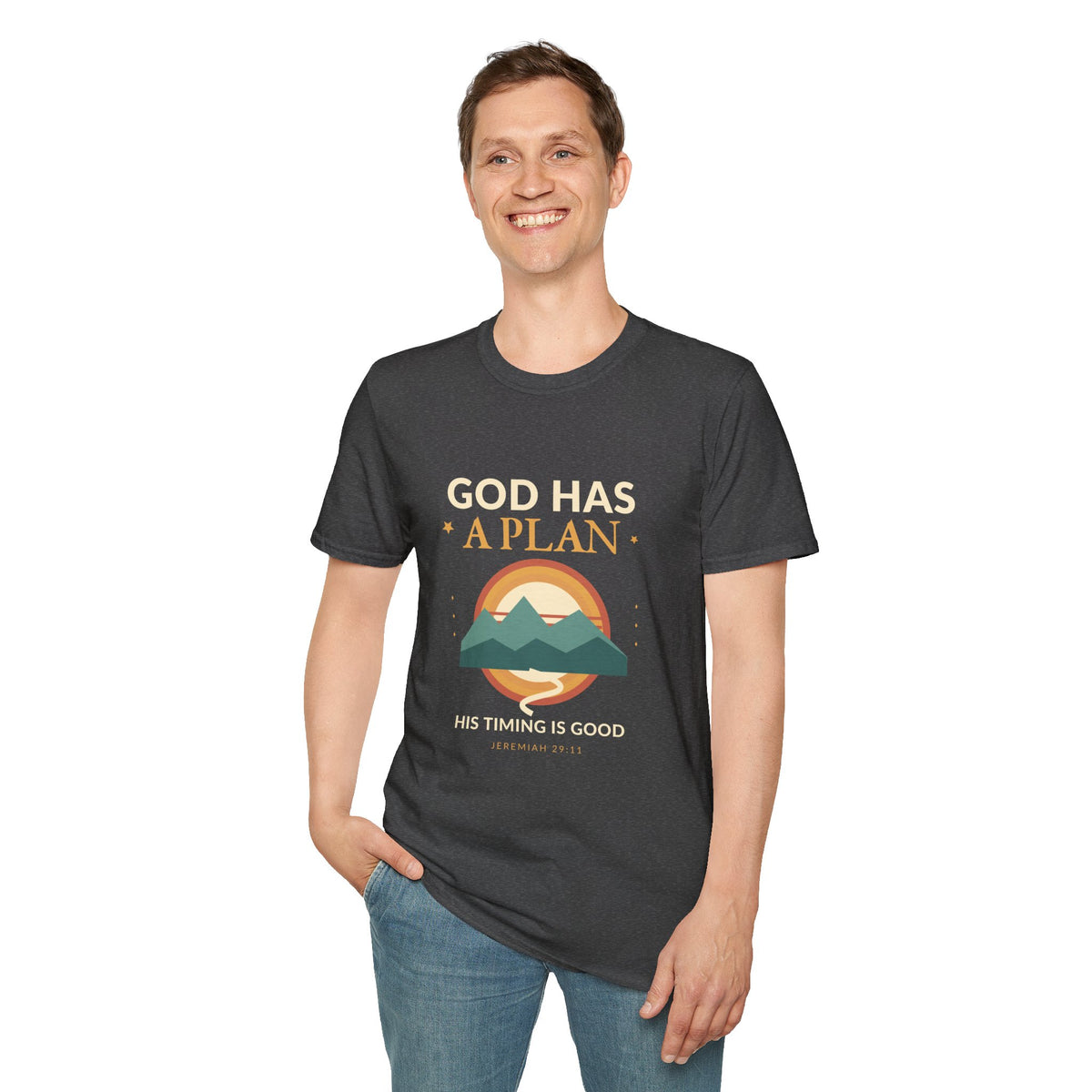 God Has a Plan Faith-Inspired Mountain T-Shirt
