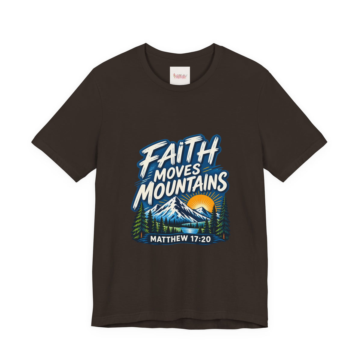 Faith Moves Mountains Matthew 17:20 Christian T-Shirt
