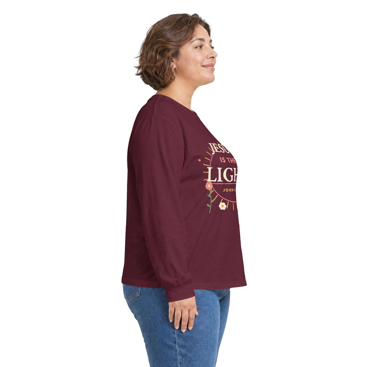 Jesus Is the Light Christian Long Sleeve Tee