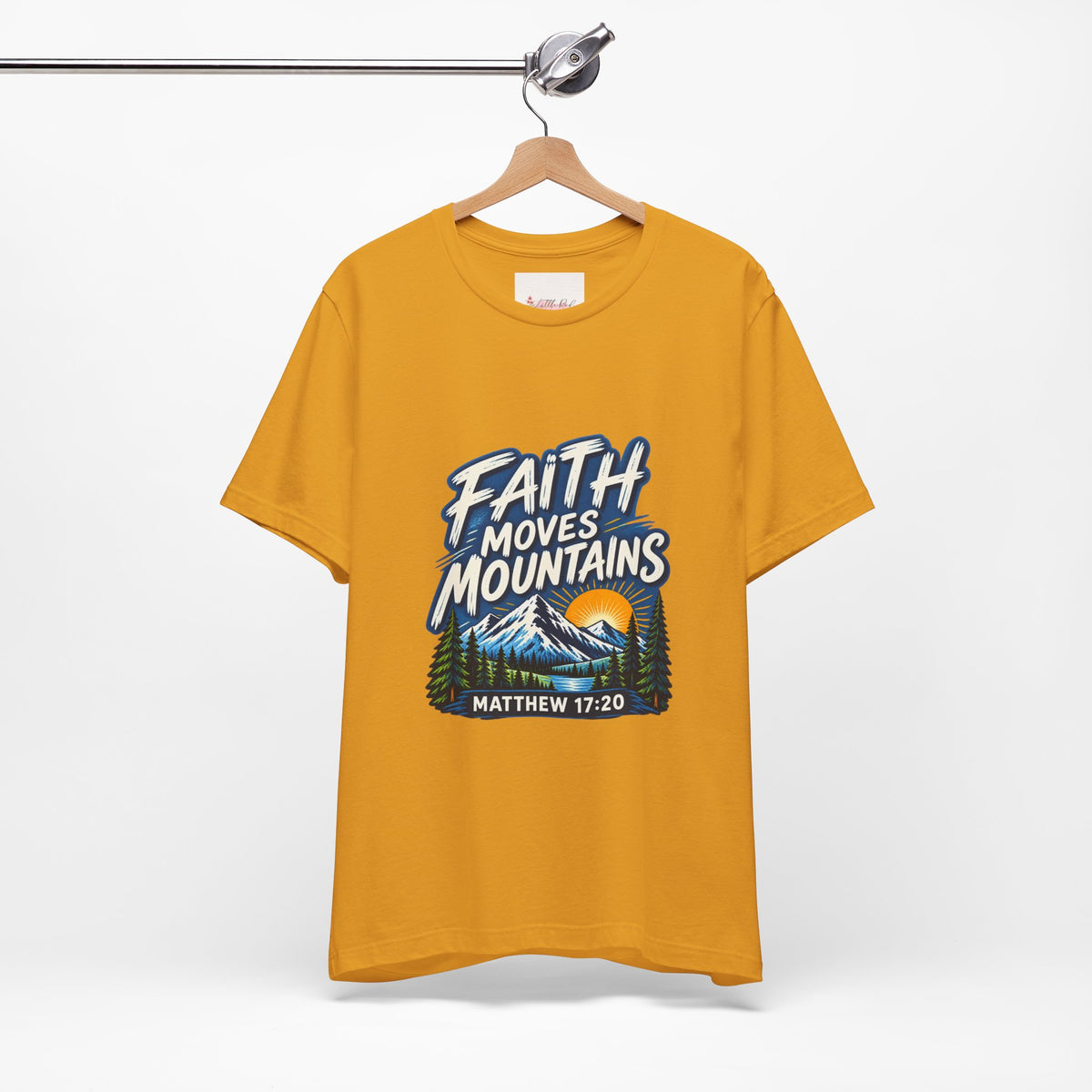 Faith Moves Mountains Matthew 17:20 Christian T-Shirt