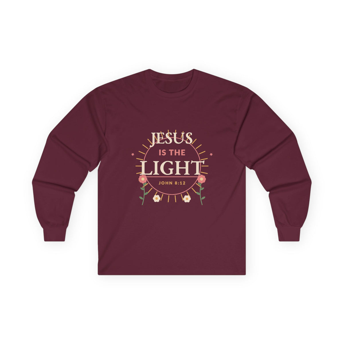 Jesus Is the Light Christian Long Sleeve Tee