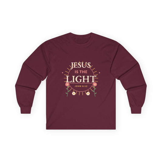 Jesus Is the Light Christian Long Sleeve Tee