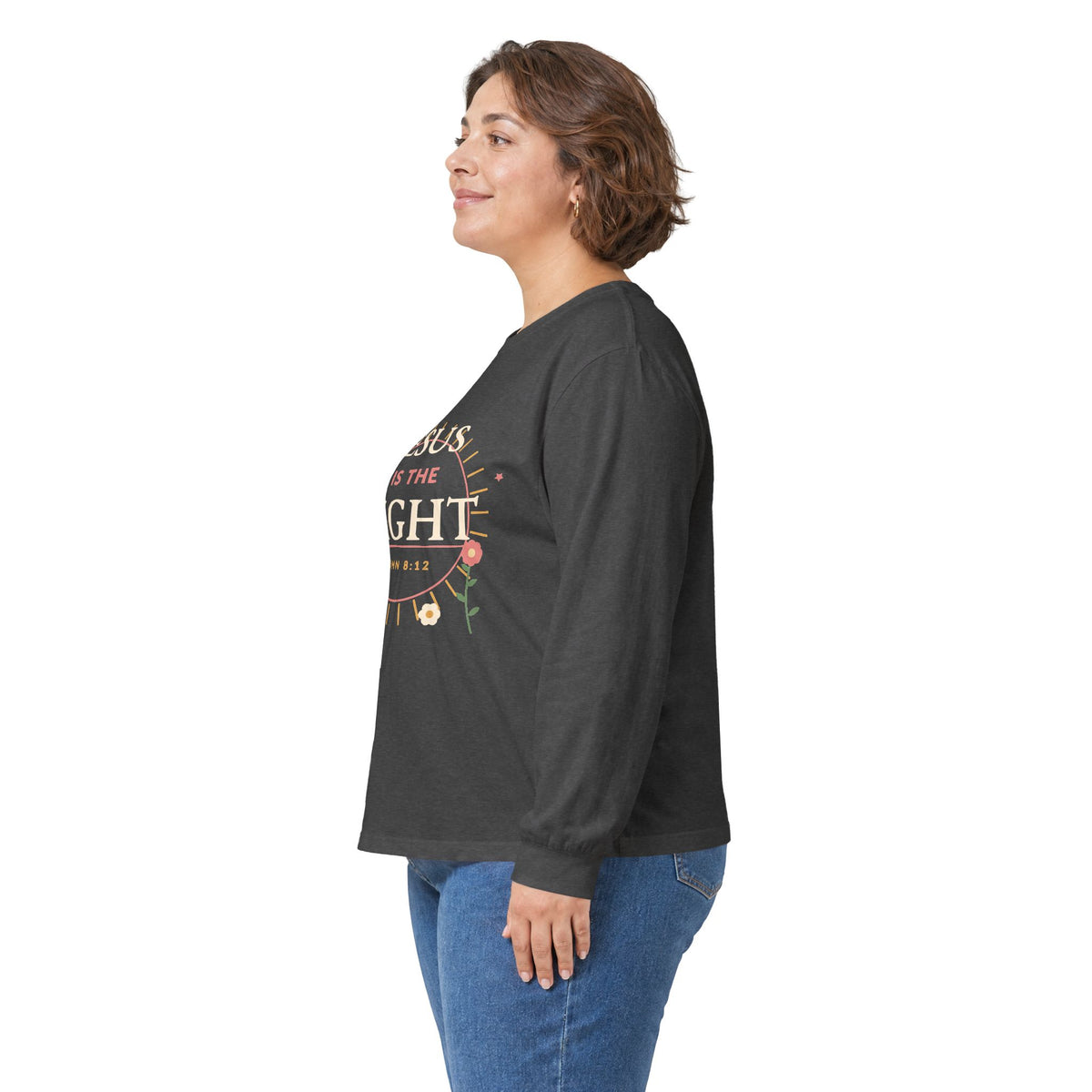 Jesus Is the Light Christian Long Sleeve Tee
