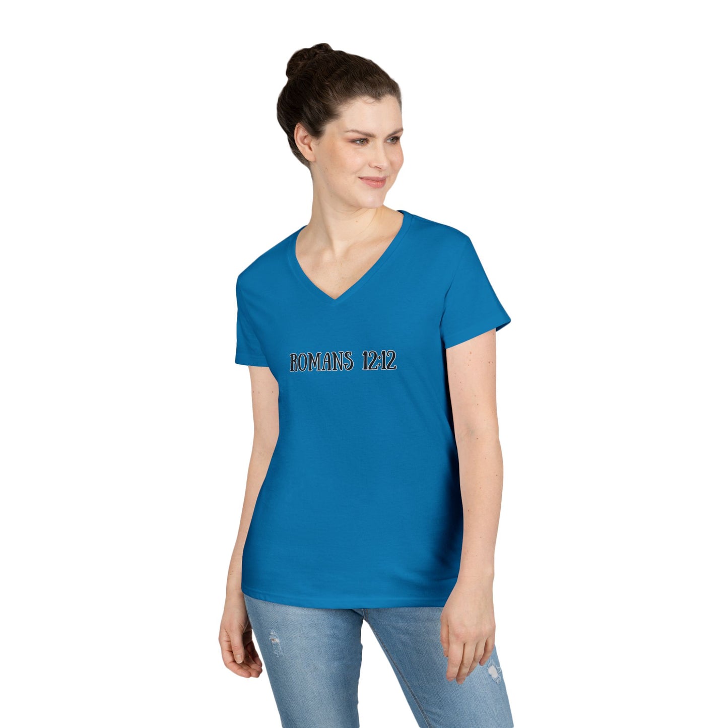 Romans 12:12 V‑Neck Tee